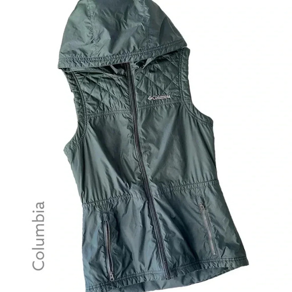 COLUMBIA NWOT CEDAR EXPRESS II WATERPROOF VEST JACKET STEEL BLUE | SIZE: XS - Picture 1 of 9